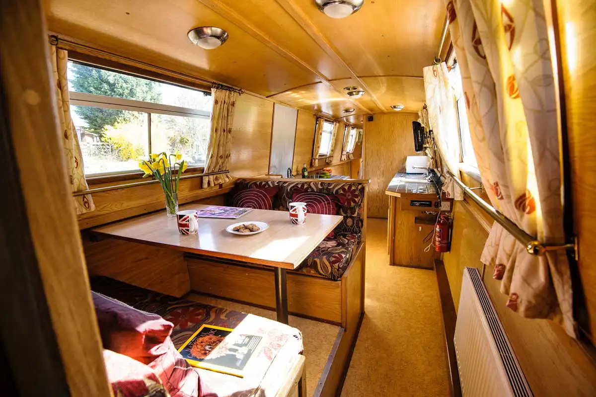 Luxury narrowboat interior